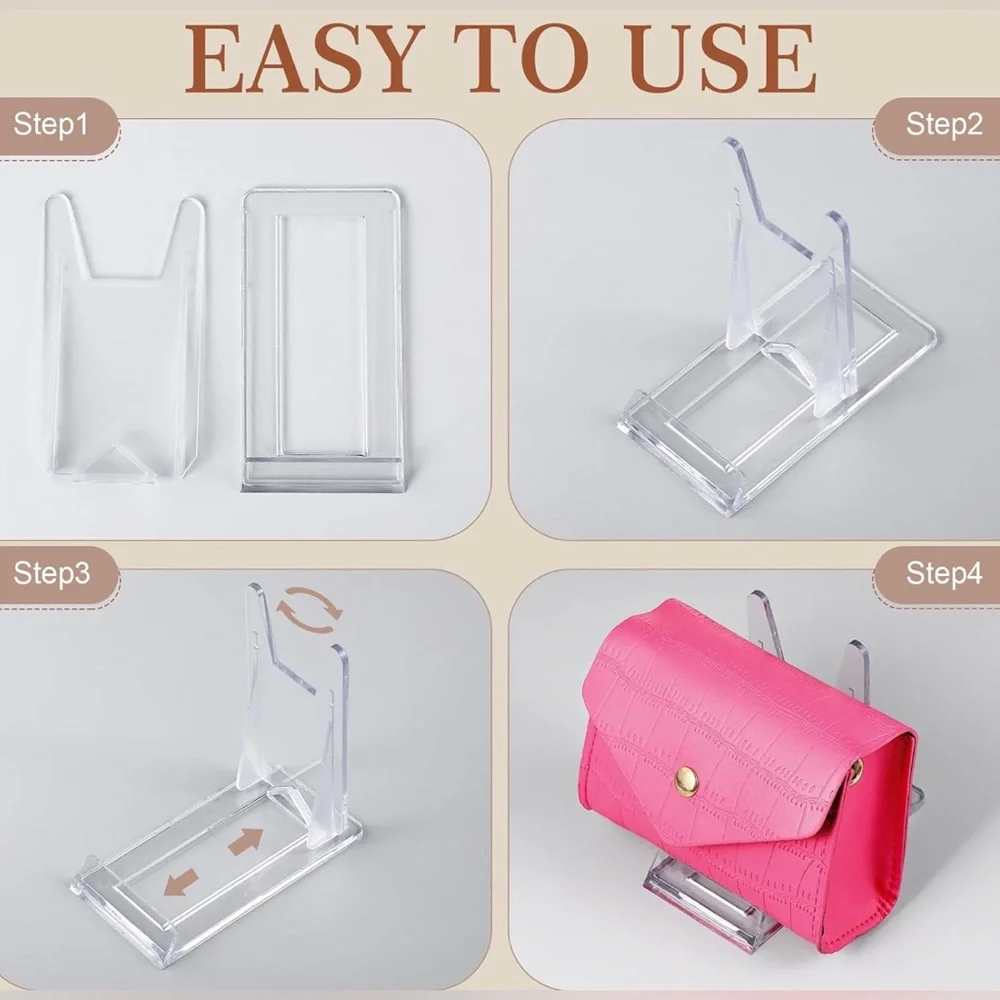 (2) Clear Adjustable Display Stand Duo